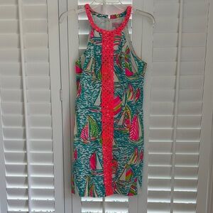 Lilly Pulitzer Pearl Shift Dress in Pop-Up You Gotta Regatta Size 2